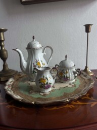 Vintage porcelánová trojdielna kávová súprava