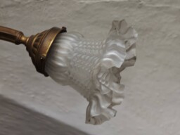 Starožitný secesný trojramenný mosadzný luster